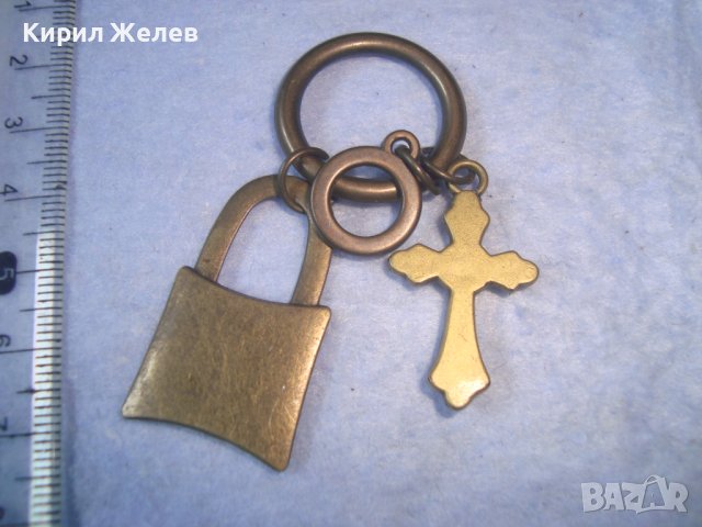 ИНТЕРЕСНА ВИНТИДЖ МЕСИНГОВА АРТ ВИСУЛКА КАТИНАРЧЕ За КЛЮЧОДЪРЖАТЕЛ с КРЪСТЧЕ РАЗПЯТИЕ 27452, снимка 3 - Други - 36950528