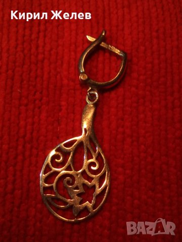 ИЗИСКАНА ЕФИРНА ФЛОРАЛНА АЖУРНА СРЕБЪРНА НЕЖНА ОБЕЦА СРЕБРО 925 с БЯЛА ПОЗЛАТА 34616