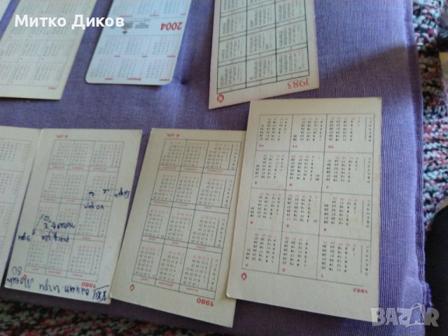 Календарчета главно от 80-те години малки, снимка 6 - Колекции - 43008829