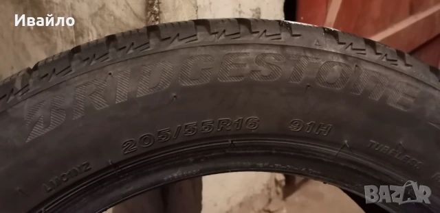 Продавам 2 броя зимни гуми 205.55.16 на 1 сезон дот 2019 Brijiston , снимка 3 - Гуми и джанти - 53120572