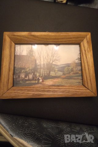 Масивна дървена рамка със стъкло , снимка 2 - Декорация за дома - 43871450