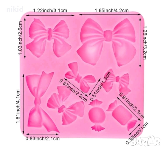 микс пандели панделка бонбон силиконов молд форма фондан шоколад смола , снимка 4 - Форми - 35419097