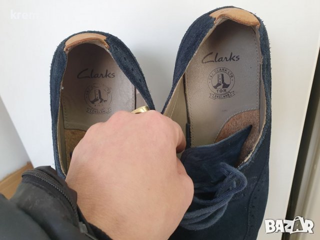 Clarks Gambeson Navy Suede мъжки обувки номер 42, снимка 8 - Официални обувки - 43532400