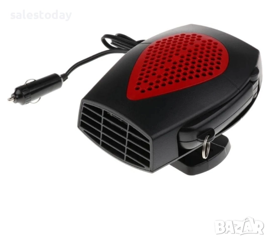 Печка за кола, духалка за автобомил, нагревател 150W, 12V, режим топло и студено, черен-