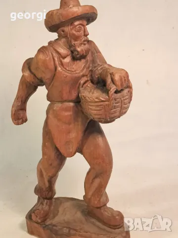 дървена статуетка сеяч дърворезба 19/4, снимка 3 - Статуетки - 49168118