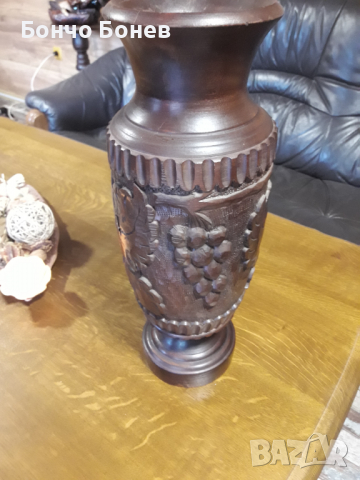 Ваза дърворезба , снимка 4 - Антикварни и старинни предмети - 36546963
