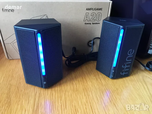 FIFINE RGB високоговорители за игри, кабелни, USB, с 3,5 mm Aux аудио кабел, Ampligame A20, снимка 9 - Тонколони - 48827999