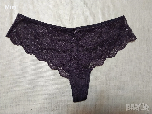 S Тъмно лилава дантелена полупрашка , снимка 4 - Бельо - 52676364