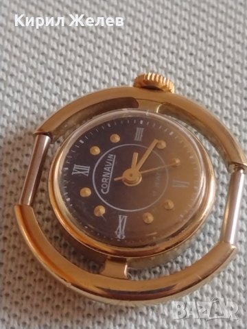 Стар механичен часовник CORNAVIN 17 JEWELS с позлатена рамка за КОЛЕКЦИЯ 41884, снимка 5 - Други ценни предмети - 43905427