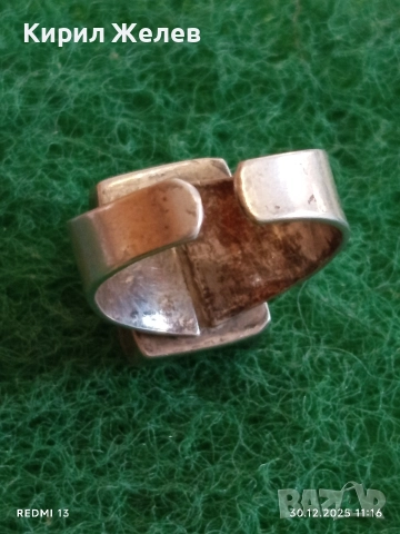 Винтидж сребърен пръстен с КВАРЦ отворен Ретро бижу 44275, снимка 4 - Пръстени - 52934474