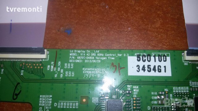 TCon BOARD LG display CoLTD MODL , V14 42 DRD 60Hz Control_Ver 0.3 P/N 6870C-0480A, снимка 2 - Части и Платки - 28077310