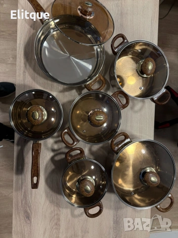 Комплект съдове за готвене от 12 части – Неръждаема стомана, равномерно нагряване и лесна поддръжка