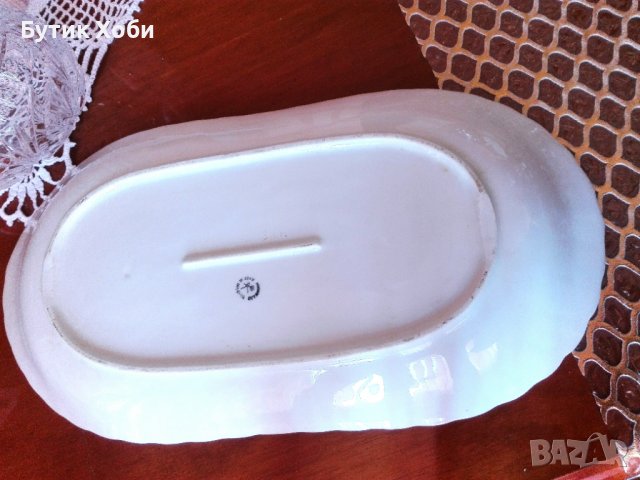 Голямо плато стар български порцелан, снимка 7 - Антикварни и старинни предмети - 36755396