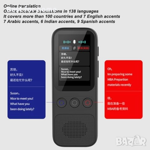 S80 незабавен двупосочен преводач на 138 езика от Yunseity, снимка 2 - Друга електроника - 52605189