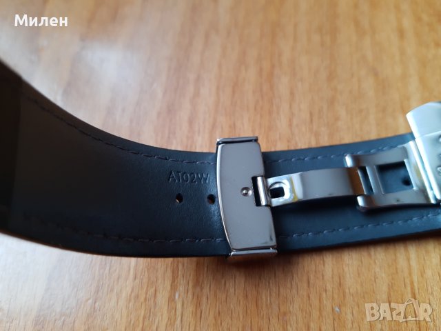 22mm черна кожена каишка  Calvin Klein с закопчалка пеперуда , снимка 5 - Каишки за часовници - 39115100