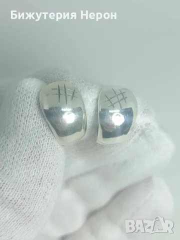 Сребърни обеци с английско закопчаване