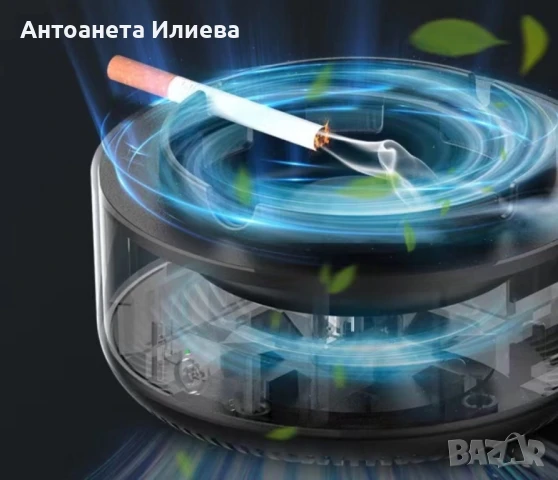 Бездимен пепелник, подходящ за дом, офис, кола, премахва дима и миризмата, снимка 1