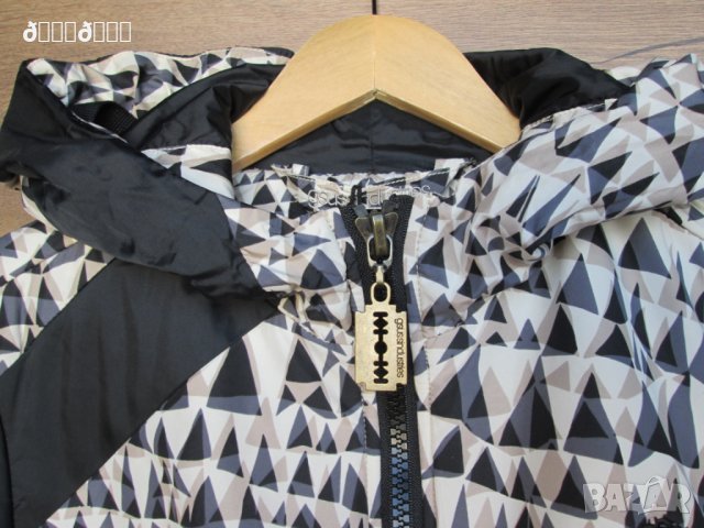 Пролетно-есенно яке GSUS от шушляк сиво каре с качулка размер S, снимка 5 - Якета - 27015333