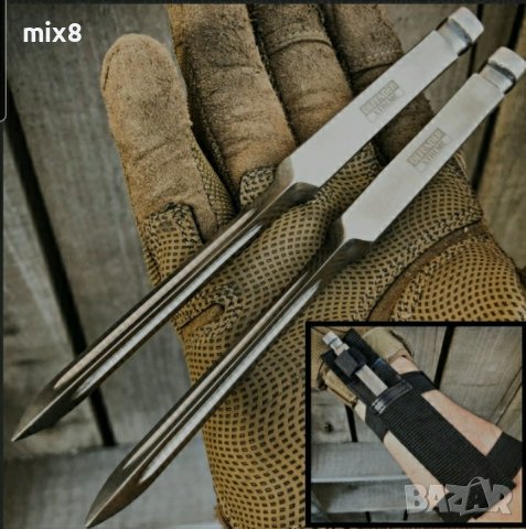 Нож кама за хвърляне с калъф за носене на ръка