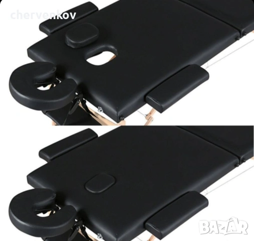 Двусекторна дървена козметична масажна кушетка - черен бял цвят, снимка 5 - Кушетки - 53166159