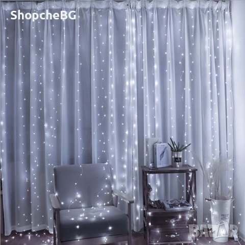 Коледни лампички завеса с 300Led лампи, снимка 3 - Декорация за дома - 43367288