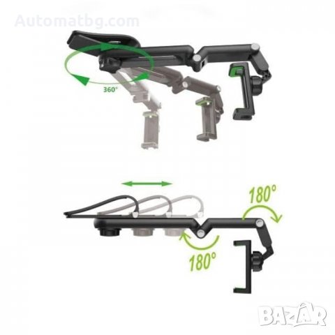 Поставка за телефон Automat, Поставка тип щипка, За сенник, Черен, снимка 5 - Аксесоари и консумативи - 38192408