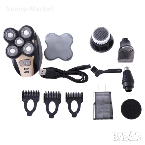 Електрическа самобръсначка 5 в 1, технология за самозаточване, ергономичен дизайн, водоустойчива, за, снимка 3 - Тримери - 53542349