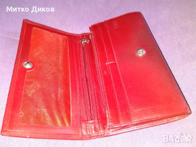 Марково портмоне Бонд 185х100мм естествена кожа винено, снимка 6 - Портфейли, портмонета - 40487387