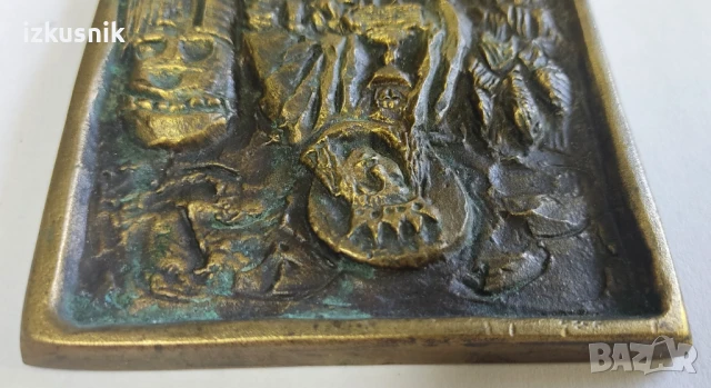 Рядка авторска бронзова пластика – крал Артур с Граала, снимка 8 - Антикварни и старинни предмети - 51116064