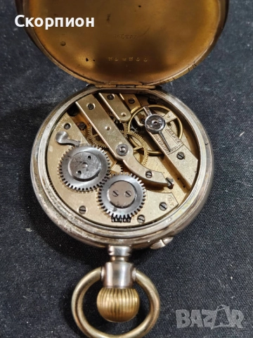 Швейцарски СРЕБЪРЕН джобен часовник 1901г. с позлата - 10 РУБИНА - ПРОМОЦИЯ, снимка 7 - Джобни - 48366603