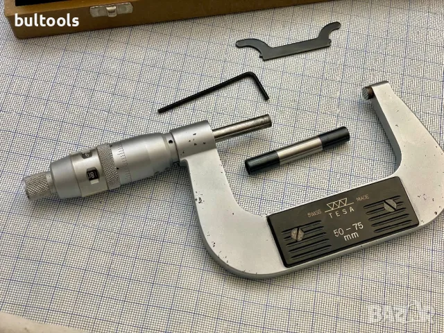 Микрометър TESA Swiss 25-50mm./0.001mm, снимка 5 - Шублери - 48708239