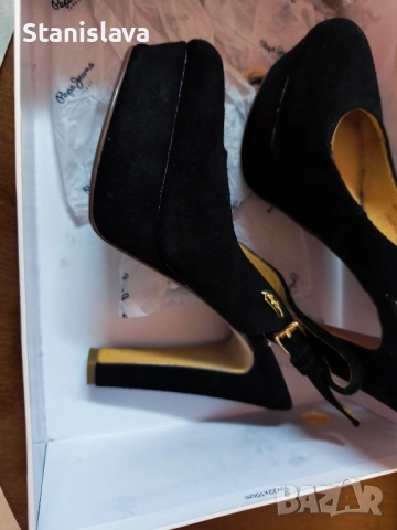 Дамски обувки на висок ток, велур, снимка 4 - Дамски обувки на ток - 52188801