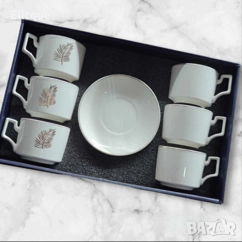Луксозен олекотен  порцеланов комплект от 12 части, за вашия изискан стил . В два размера: Голям и м, снимка 6 - Чаши - 52894859