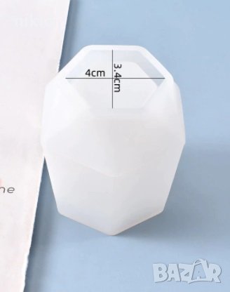 Шестоъгълник чаша моливник висок силиконов молд форма калъп за восък гипс сапун смола свещ кашпа, снимка 3 - Форми - 33588931