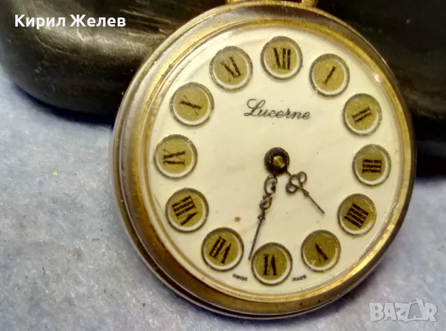 LUCERNE SWISS MADE Стар ОРНАМЕНТИРАН ЛЕКСОЗЕН ПОЗЛАТЕН ДЖОБЕН ЧАСОВНИК със СРЕБЪРЕН КАПАК 50136, снимка 3 - Антикварни и старинни предмети - 49487223