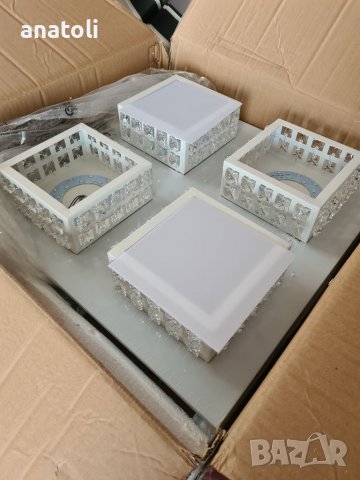 LED полилей за таван 4 абажура от Германия 57х57 см, снимка 5 - Лед осветление - 38768755