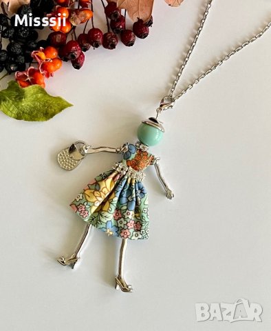 Дълго колие/гердан с висулка "Кукла", снимка 6 - Колиета, медальони, синджири - 21099747