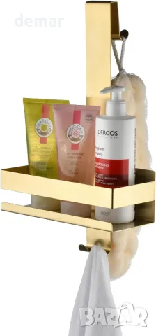 NEWRAIN Shower Caddy Hanging, Рафт за душ без пробиване за окачване на стъклената врата на душа