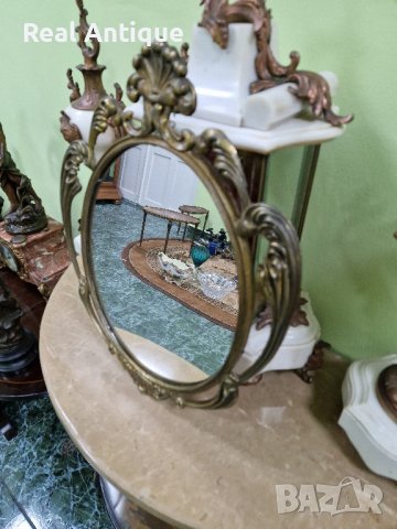 Прекрасно много красиво антикварно френско бронзово огледало , снимка 2 - Антикварни и старинни предмети - 43831318