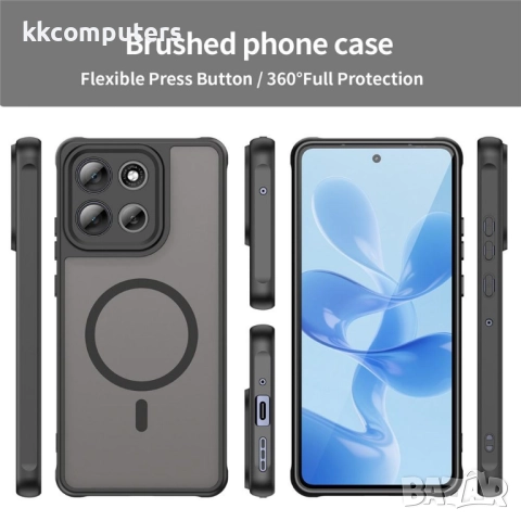 Motorola Moto G86 5G / Power 5G Калъф с MagSafe и Протектор - Удароустойчив, Черен, Тъмносин, Зелен,, снимка 11 - Калъфи, кейсове - 51940981