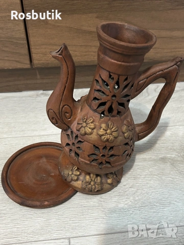 Декоративен глинен съд /ваза за сухи цветя/ свещник , снимка 4 - Вази - 53353187