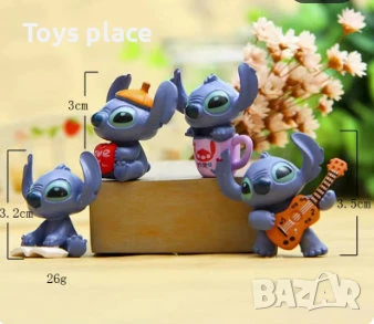 Комплект фигурки за торта Лило и Стич, пластмасови фигурки Lilo and Stitch , снимка 2 - Фигурки - 50657709