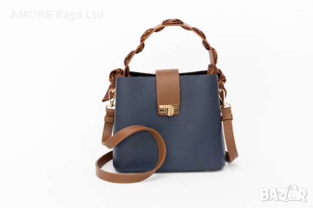 Класическа дамска чанта AMORE Isabella - Blue, снимка 6 - Чанти - 50659849