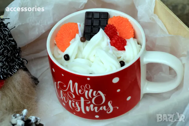 Ароматни ръчно изработени коледни свещи, снимка 10 - Декорация за дома - 48255802