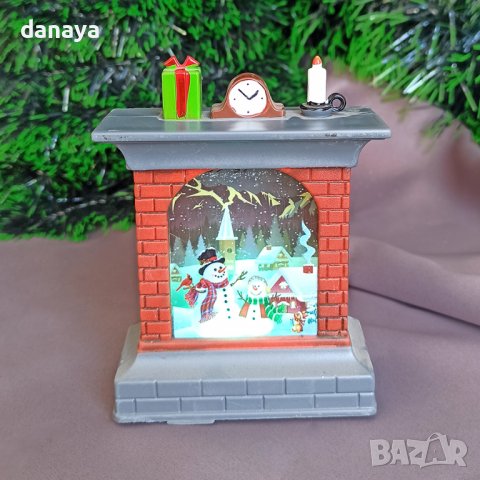 3184 Коледна фигура за декорация светеща камина, 11см, снимка 2 - Декорация за дома - 38555386