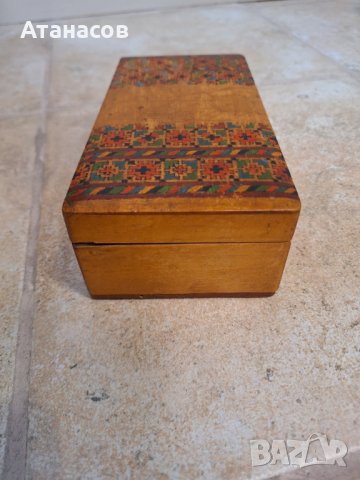 Стара дървена инкрустирана кутия, 1926, снимка 6 - Антикварни и старинни предмети - 43922838