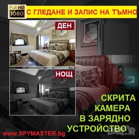 ВГРАДЕНА IP WI-FI Камера в зарядно у-во, снимка 6 - IP камери - 47144600