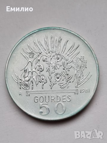РЯДКА. ХАИТИ 50 ГУРДЕС 1981 R СРЕБЪРНА 0.925, снимка 4 - Нумизматика и бонистика - 40399539
