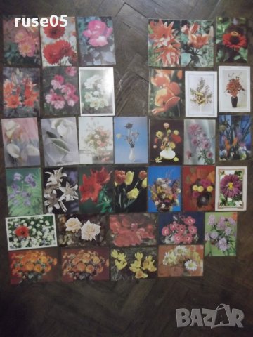 Лот от 35 бр. пощенски картички с цветя*