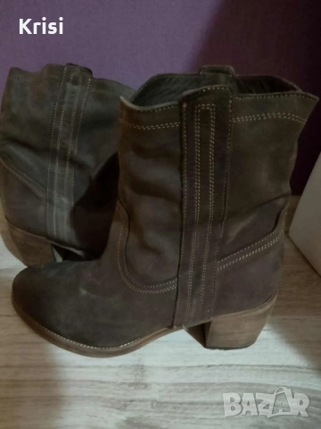 Дамски каубойски ботуши естествен велур, снимка 2 - Дамски ботуши - 52030308